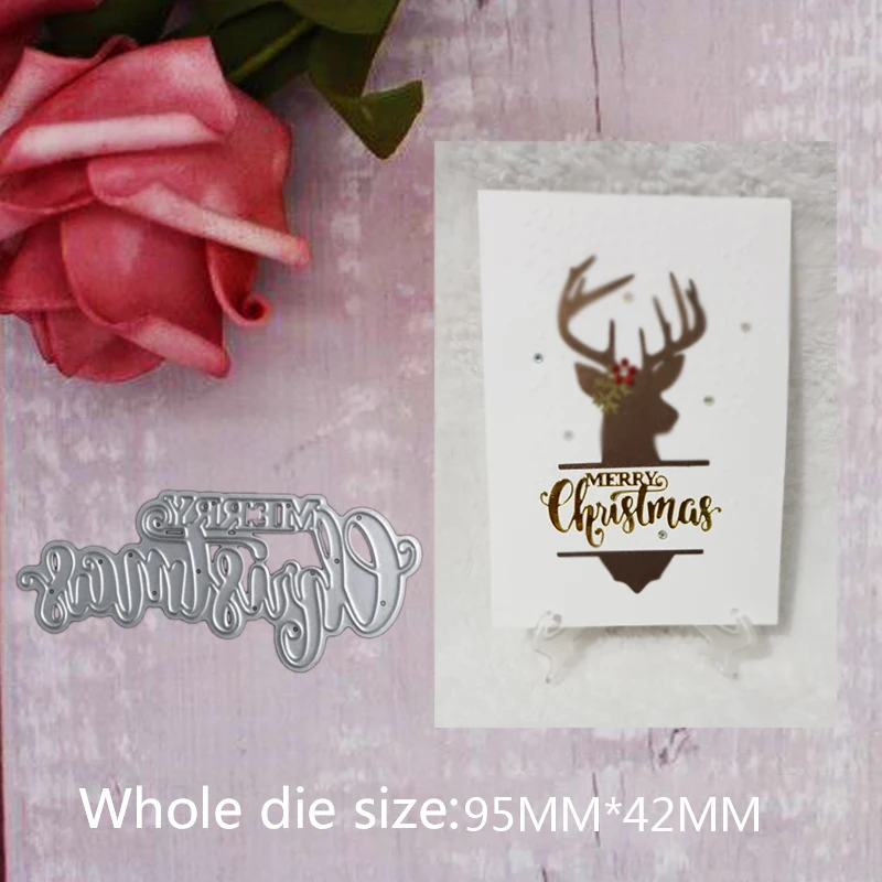 

The word of Merry Christmas Metal Steel Cutting Embossing Dies For Scrapbooking paper craft home decoration Craft 9.5*4.2 cm