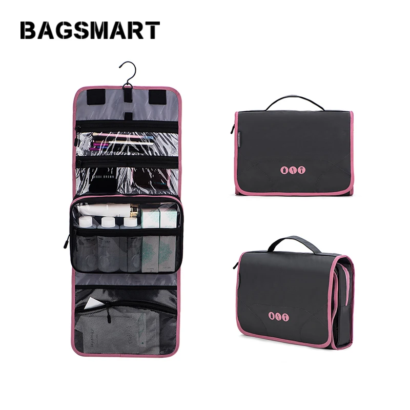 

BAGSMART Hanging Toiletry Bag-Portable Travel Organizer Cosmetic Make up case for Women Men with Hanging Hook for vacation