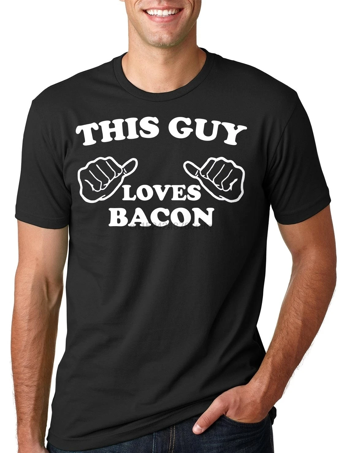 Футболка Bacon This Guy Loves футболка со смешной едой | Мужская одежда