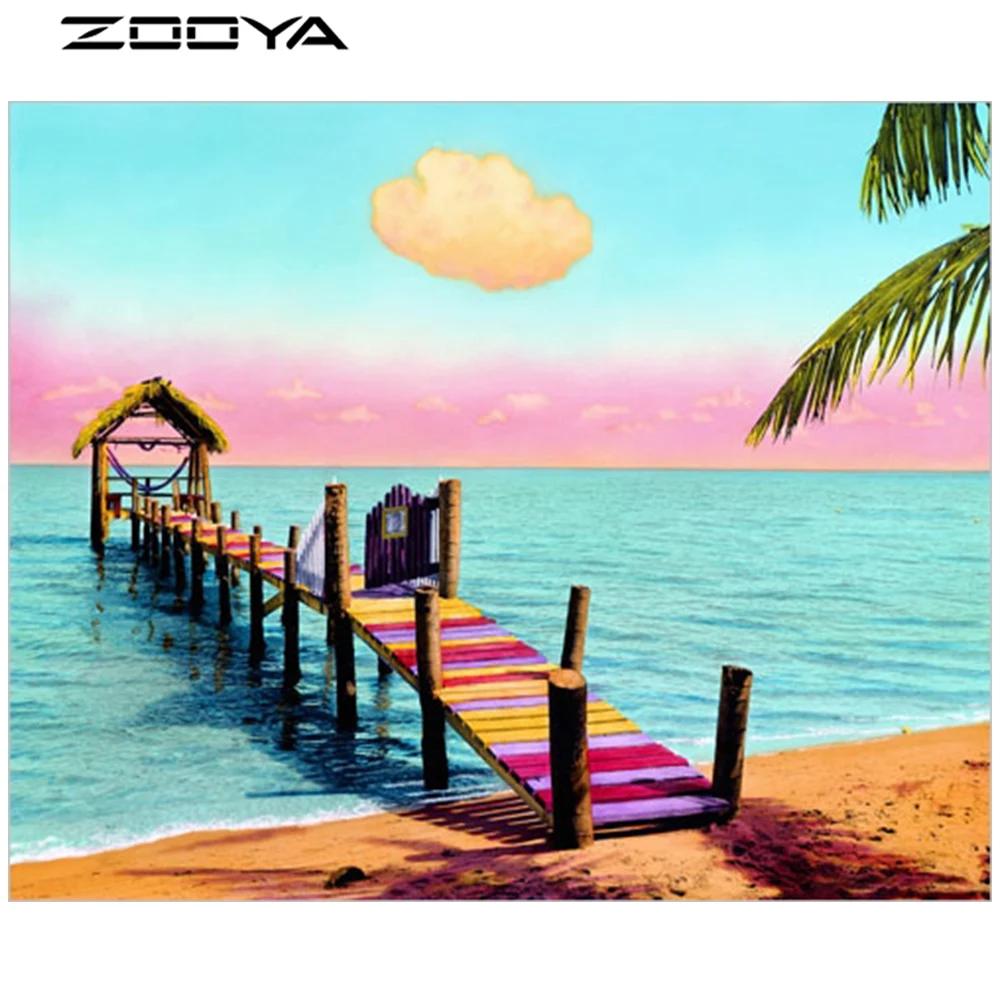 ZOOYA DIY Diamond Painting Cross-Stitch Wall Stickers Landscape Lake Cottage Wooden Bridge Christmas Decorations For Home AT1275 ZOOYA DIY Diamond Painting Cross-Stitch Wall Stickers Landscape Lake Cottage Wooden Bridge Christmas Decorations For Home AT1275