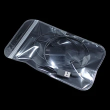 250pcs / lot prozorno plastično zadrgo zaklepanje embalaže torbice za shranjevanje nakita zadrgo poli paket vrečko organizator W / visi luknjo
