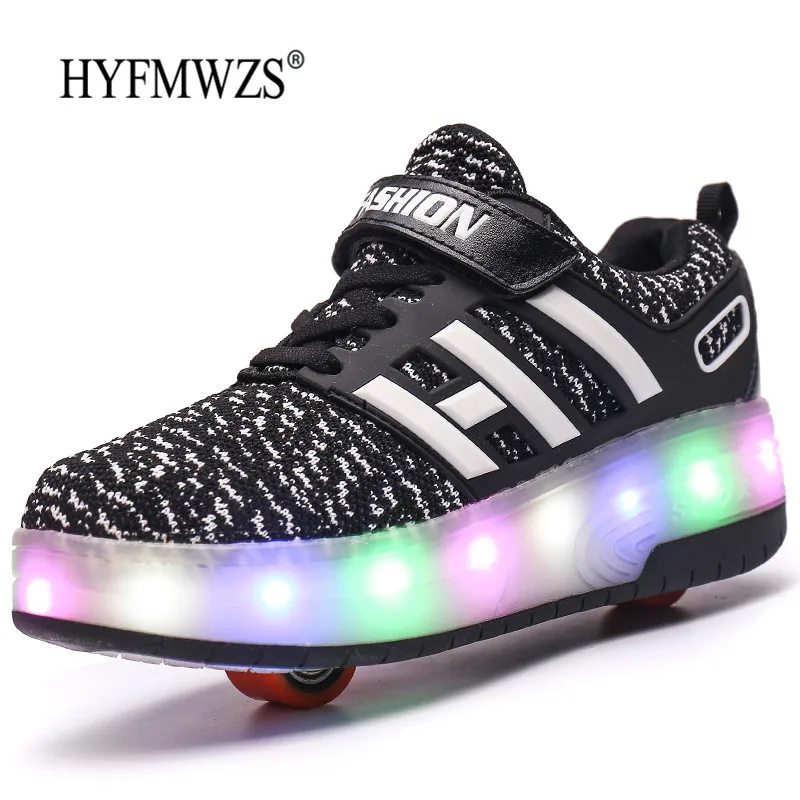 HYFMWZS модные дизайнерские съемные одноколесные ролики Детские двухколесные коньки светодиодный Heelys обувь детская Heelys обувь