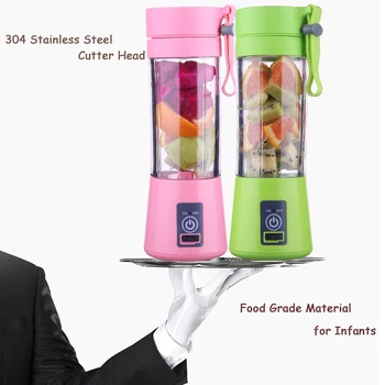 

Chargeable Usb Blender Juicer Extractor Mini Fruit Juicer Smoothie Blender Maker Machine Sports Bottle Portable 6 Blades Juicer
