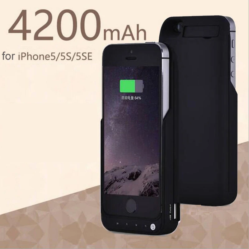 imágenes para Nueva caja del teléfono portátil 4200 mah banco de la energía paquete externo de la batería de copia de seguridad caja de batería del caso del cargador para iphone 5 5s se imágenes para Nueva caja del teléfono portátil 4200 mah banco de la energía paquete externo de la batería de copia de seguridad caja de batería del caso del cargador para iphone 5 5s se