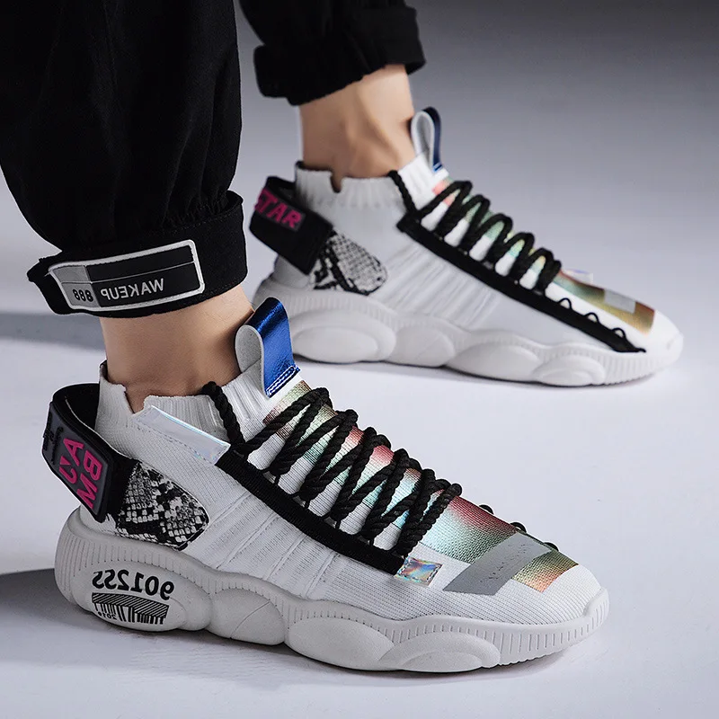 Ins Dad Shoe Hot 2019 Male Shoe Little Bear Bottom Tide Shoes Ventilation Fly Fabric Sneakers Casual Shoes Four Seasons
