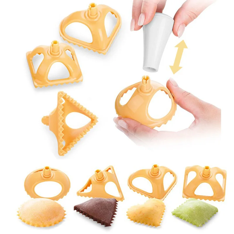 

4pcs/set Plastic Dumpling Molds 4 Shapes Dumpling Press Tool Chinese jiaozi Kitchen Tool Cooking Pastry Dumpling Mold