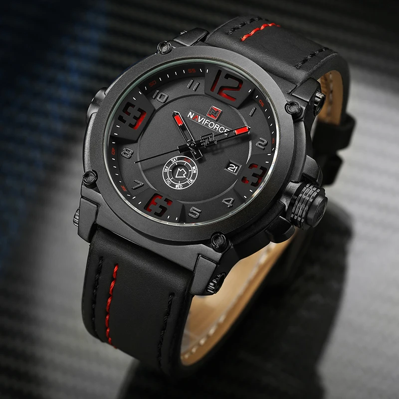 Лучший бренд класса люкс NAVIFORCE мужские спортивные часы мужские армейские военные кожаные кварцевые часы мужские водонепроницаемые часы Relogio Masculino