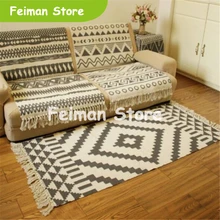 Мягкие хлопковые домашние ковры с кисточками для гостиной, спальни, детской комнаты; декор для чистки ковров, для дома, напольный коврик для двери, простой ковёр в скандинавском стиле