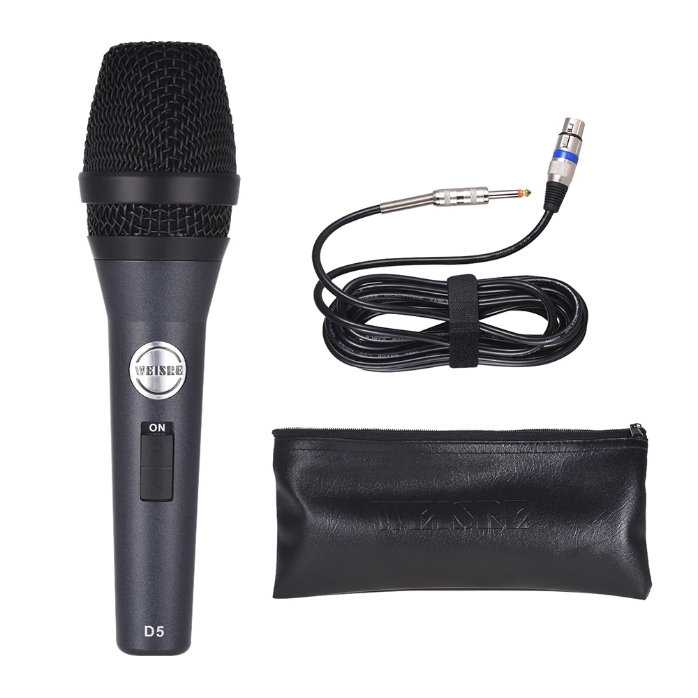 

Moving-coil Dynamic Handheld Microphone Mic Uni-directional Metal Material with 20ft XLR to 6.35mm Detachable Cable Carry Bag