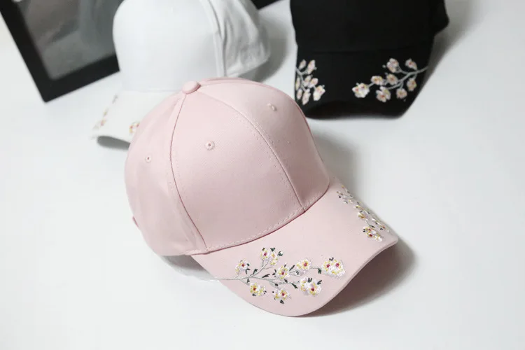Новые кепки в стиле хип-хоп бейсболка женская, шапка Цветочная летняя вышивка изогнутая Осенняя бейсболка s Мужская трапециевидная хип-хоп шляпа Bone