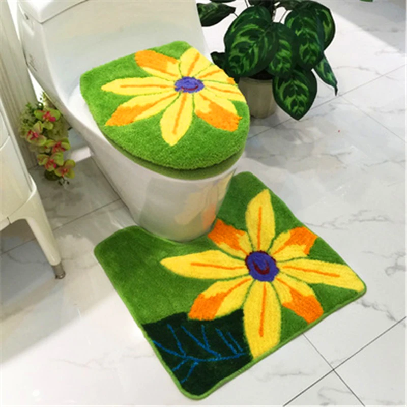 New Design thickening Sunflower European style Comfortable toilet seat cover O-ring Bathroom Mat Gift Potty Closestool Lid Cover