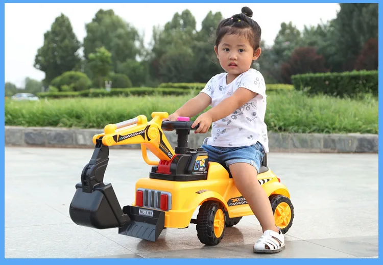 2 в 1 Электрический детский автомобиль игрушки для катания экскаватор музыка свет четыре колеса строительная машина игрушки для катания
