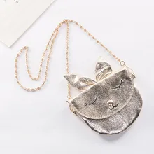 Новые сумки на плечо с кроликом для девочек, детская сумка, детские сумки-мессенджеры из искусственной кожи с металлической цепочкой, детские сумки с принтом животных