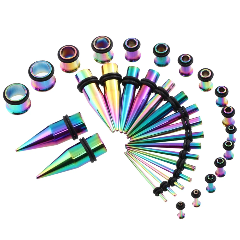 36pcs Lot Stainless Steel Ear Taper Kit 14g 00g Stretching Set 36pcs Lot Stainless Steel Ear Taper Kit 14g 00g Stretching Set With Plugs Tunnels Earring Expander Piercing Gauges Jewelry In Body From