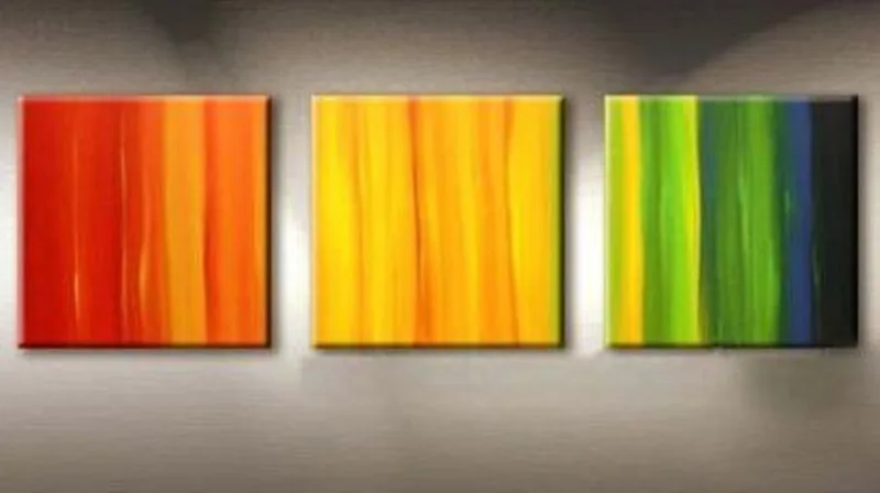 

Hand Painted Colorful Rainbow Oil Painting on Canvas 3 Panel Pictures Acrylic Paintings Sets Modern Home Decor Wall Art Handmade