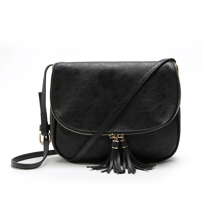 Бренд Gykaeo, женские сумки для женщин, сумки-мессенджеры, высокое качество, кожаные сумки с кисточками, сумка на плечо для женщин, Bolsa Femininas - Цвет: Black