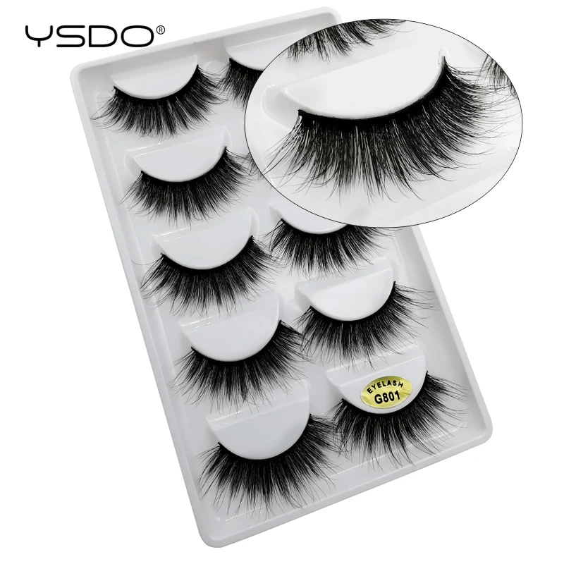 

YSDO 5 pairs mink eyelashes natural long 3d mink lashes cilios mink lashes maquiagem faux cils dramatic eyelash false lashes