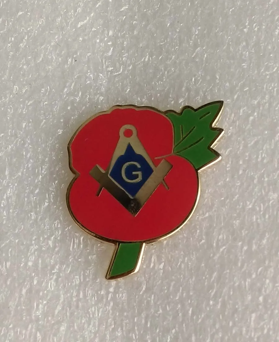 Smartbadge&reg; Masonic Temple &amp; Symbols In Triangle Freemason Badge