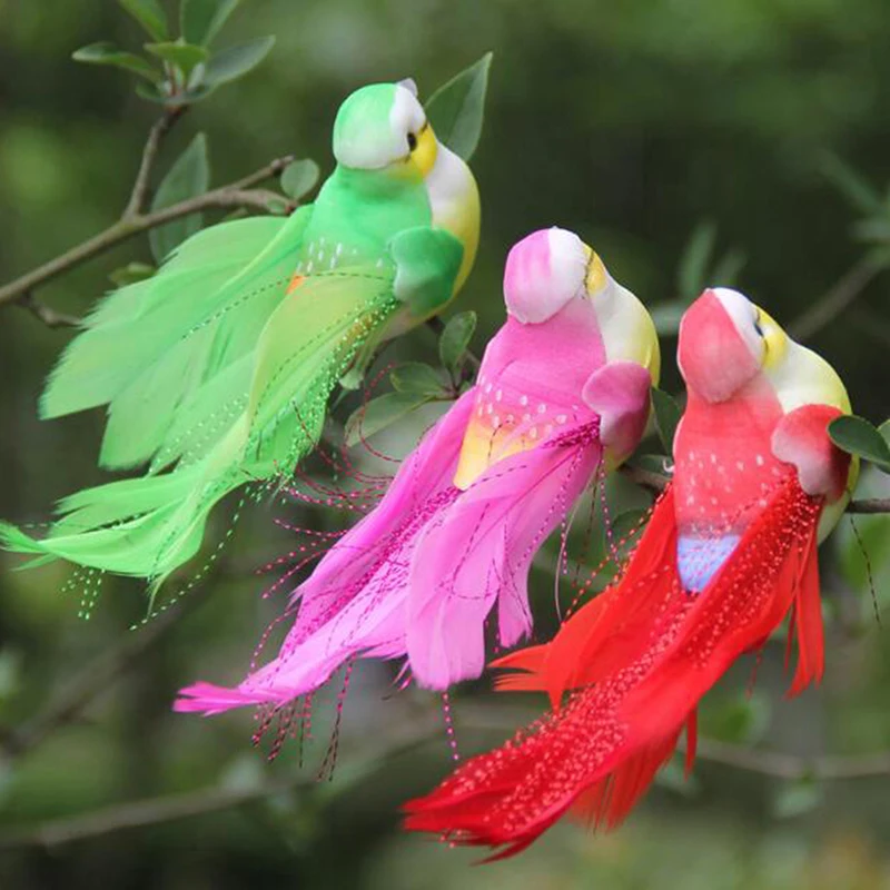 Cute Artificial Decoration Bird Model DIY Artificial Sparrow Colorful Mini Bird Foam Feather Tit Craft Birds Emulation