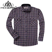 Весна-Осень, 2 нагрудных кармана, Мужская Фланелевая рубашка в клетку с длинным рукавом, повседневная мужская рубашка в клетку, мужская одежда