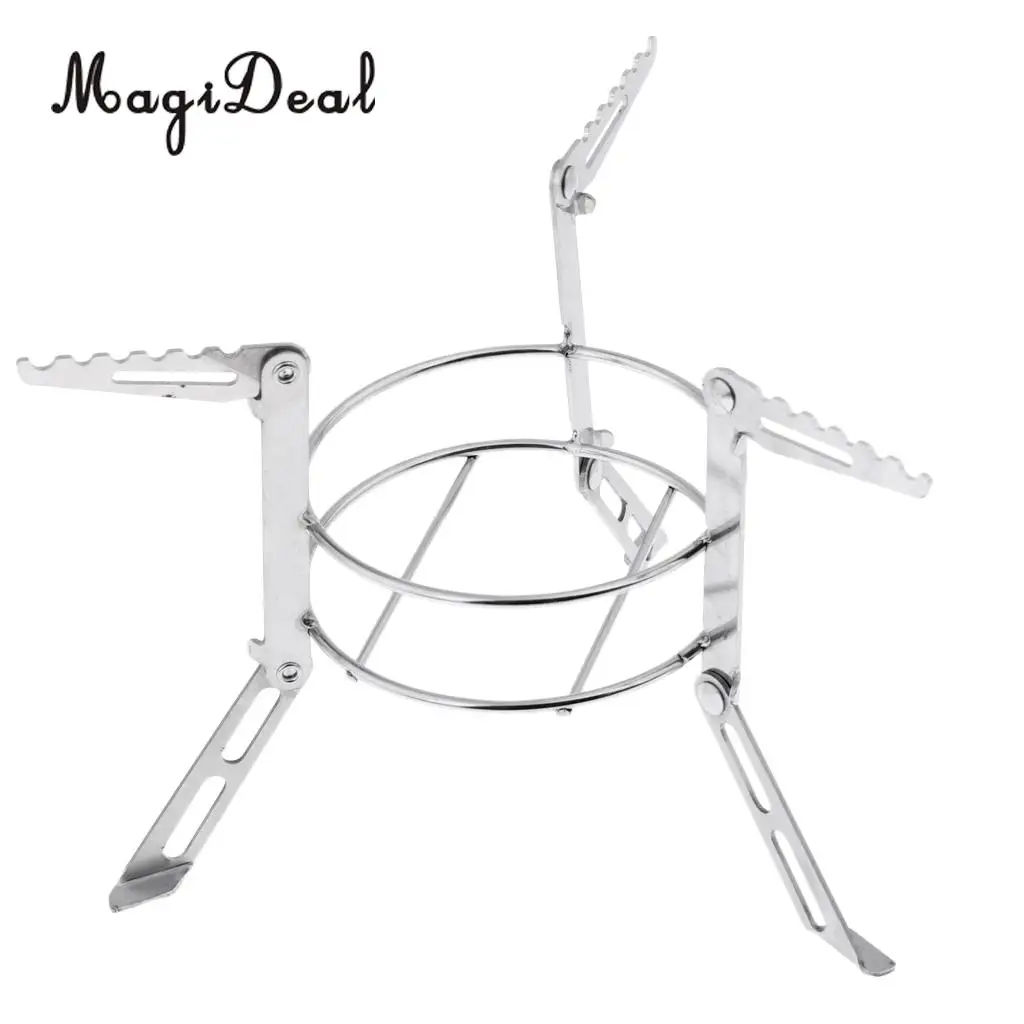 Folding Alcohol Stove Stand Rack Spirit Burner Base Bracket Stainless Steel