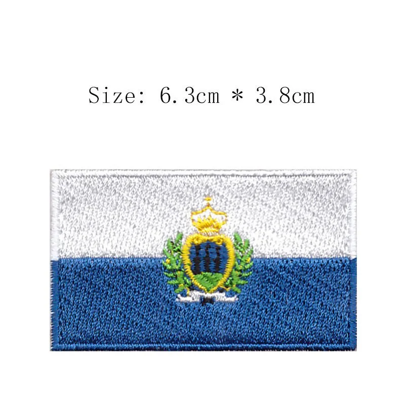 

San Marino embroidery flag star patch world country emblem for motorcycle club coat iron on sew on left chest shirts