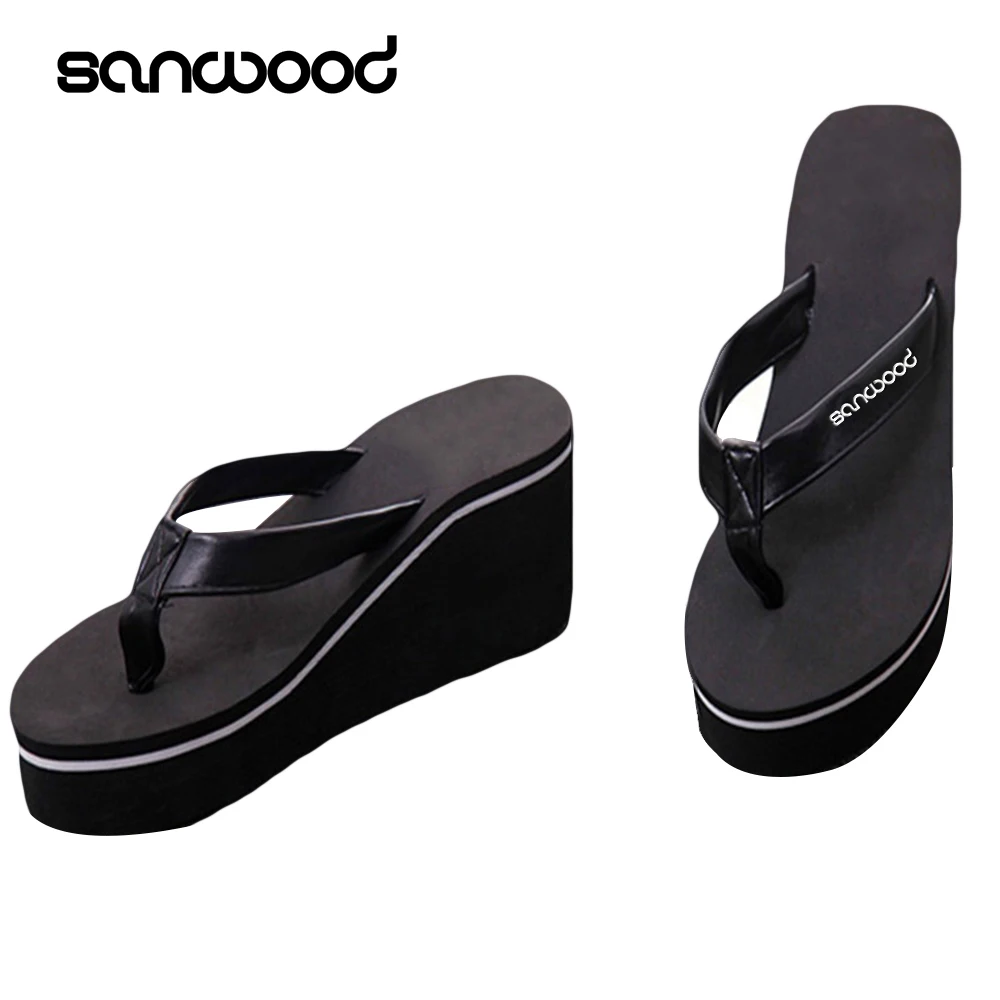 

New Arrivals Hot New Women's Summer Fashion Slipper Flip Flops Beach Wedge Thick Sole Heeled Shoes