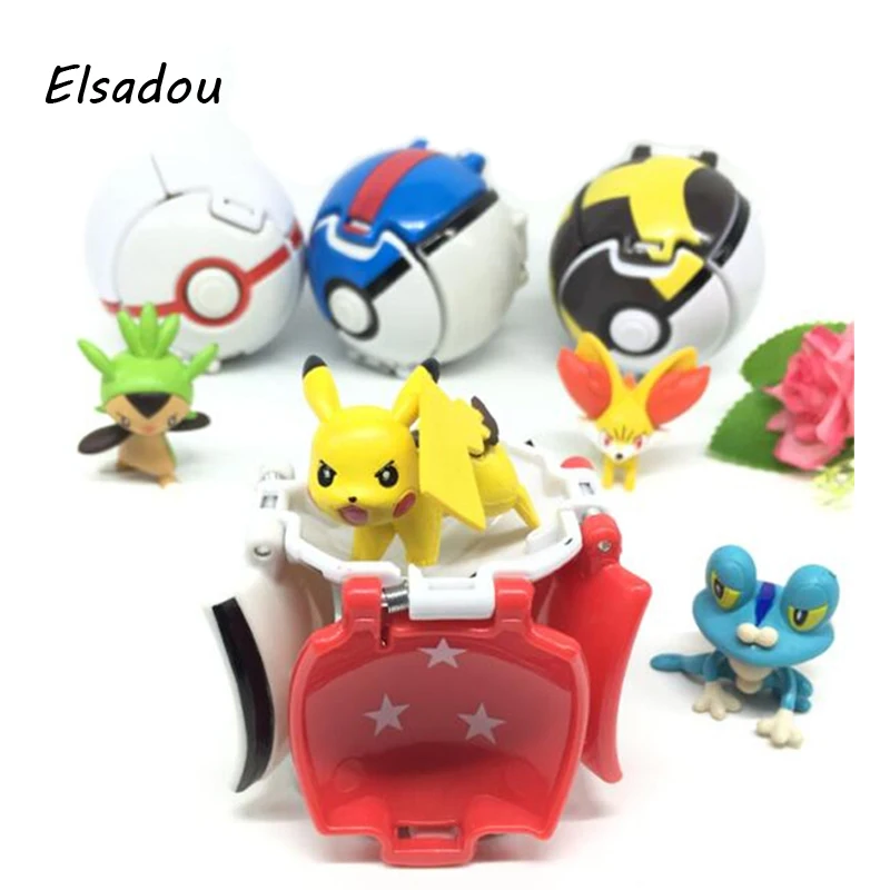 Elsadou Pokeball Go font b Toys b font Pocket Monster Pikachu font b Toy b font