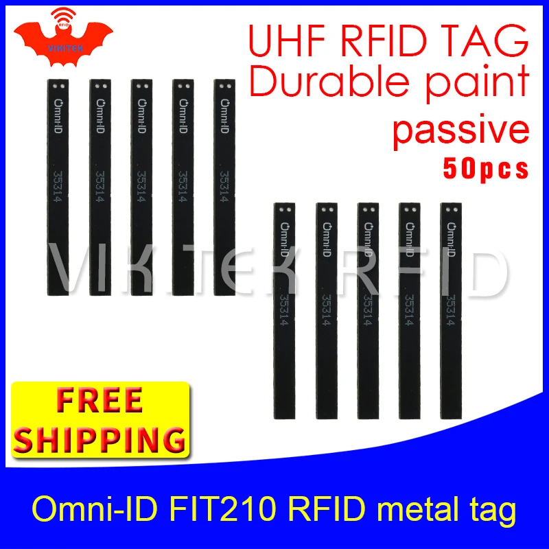 UHF RFID Анти-металлическая метка omni-ID fit 210 915 m 868 m Alien higgs3 50 шт. Бесплатная доставка прочная краска смарт-карта пассивные RFID метки