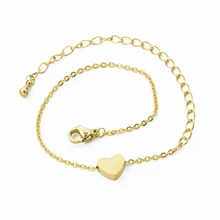 10 шт./партия, очаровательные браслеты с сердечками из нержавеющей стали, Персиковые браслеты на запястье с сердечками для женщин, подарки подружки невесты