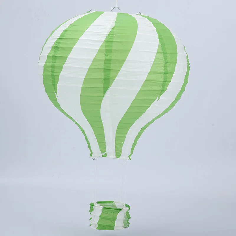 30cm 40cm hot air balloon chinese lantern rainbow heart striped printed lampion babyshower birthday wedding party decorations - Цвет: Green Lollipop