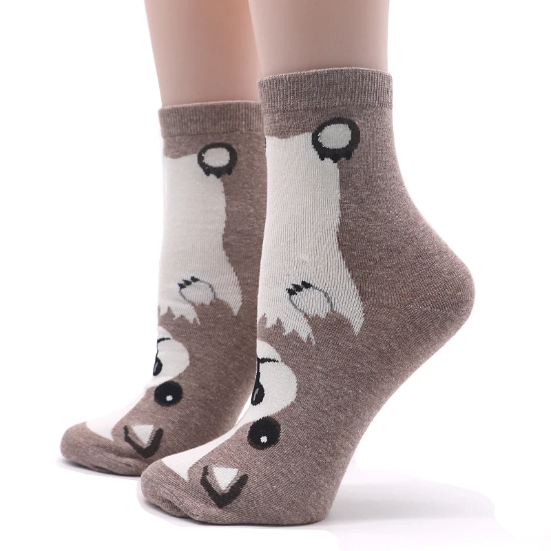1 пара милых носков с героями мультфильмов забавные женские носки до лодыжки короткие носки с рисунками животных для женщин и девочек, Kawaii, новинка, носки с собаками теплые зимние носки