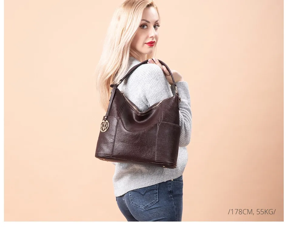 REALER женская сумка с короткими ручками из искусственной кожи, большая сумка на плечо с кисточкой для женщин, сумка дамская через плечо с высоким качеством