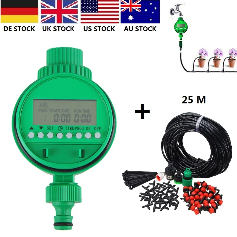 ЖК-экран Домашний автоматический электронный таймер воды орошение сада контроллер Набор программ устройство ирригационные инструменты