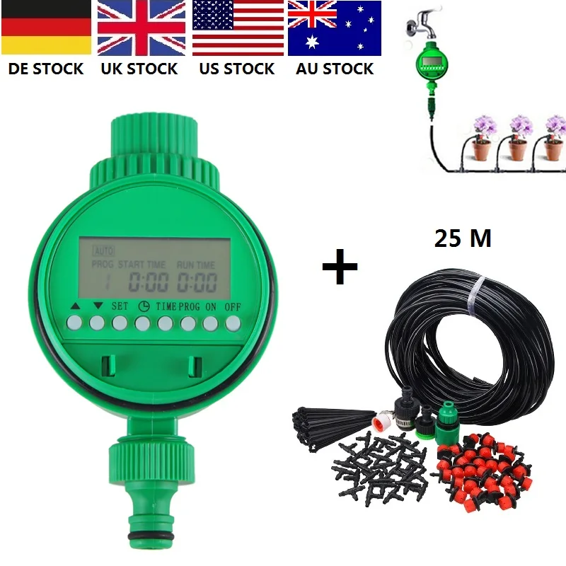 

LCD Screen Home Automatic Electronic Water Timer Garden Irrigation Controller Set Programs Device Irrigation Tools