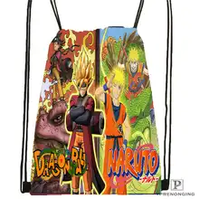 Пользовательские Наруто@ 1 Drawstring сумка-рюкзак милый рюкзак дети сумка(черный назад) 31x40 см#2018611-2(5