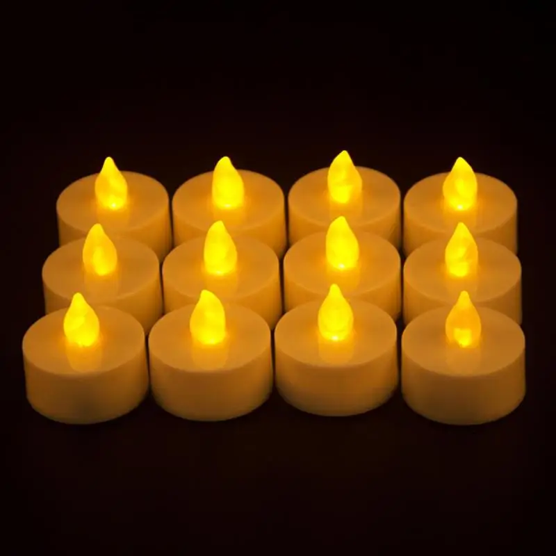 

12 Pcs LED Tea Light Candle Tealight Flameless Flickering Battery Operated Christmas For Home Wedding Party Decor