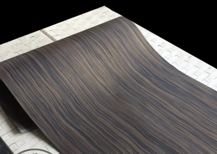 1Pieces L:2.5Meters Wide:60cm Thickness:0.25mm Technology Wave Pattern Macassar Ebony Wood Veneer(back Nonwoven fabric) 1Pieces L:2.5Meters Wide:60cm Thickness:0.25mm Technology Wave Pattern Macassar Ebony Wood Veneer(back Nonwoven fabric)