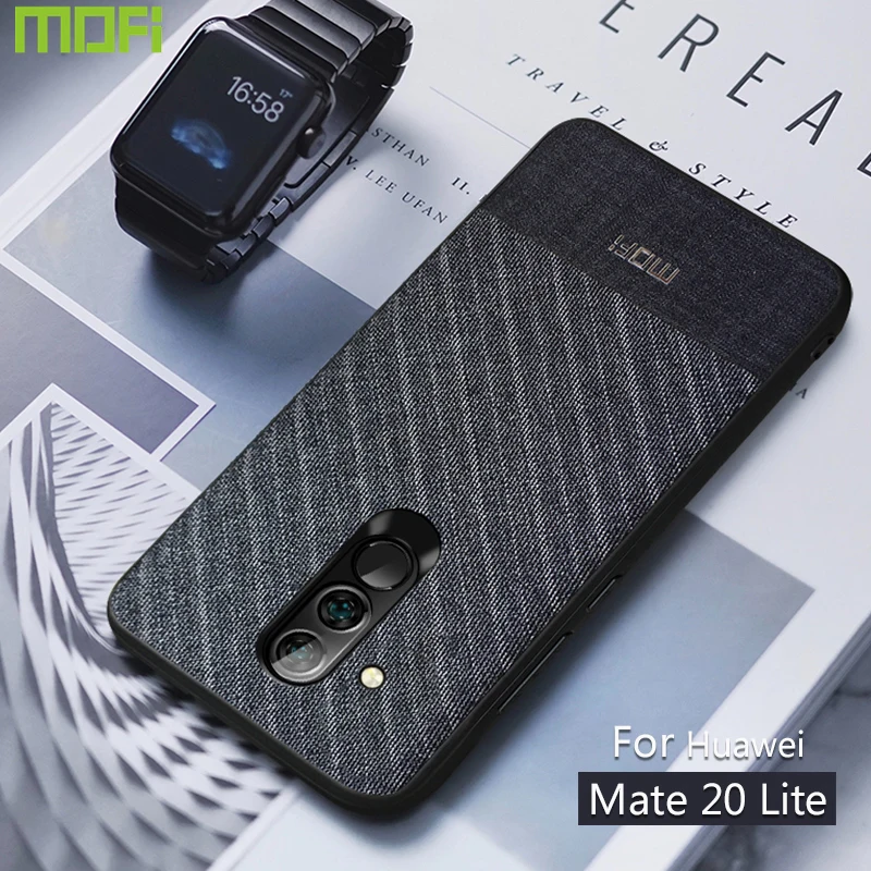 

For Huawei Mate 20 Lite Case Mofi For Huawei Mate 20 Case Cover Suit Cloth Fabrics Dark Business Mate 20 Pro Lite Maimang 7