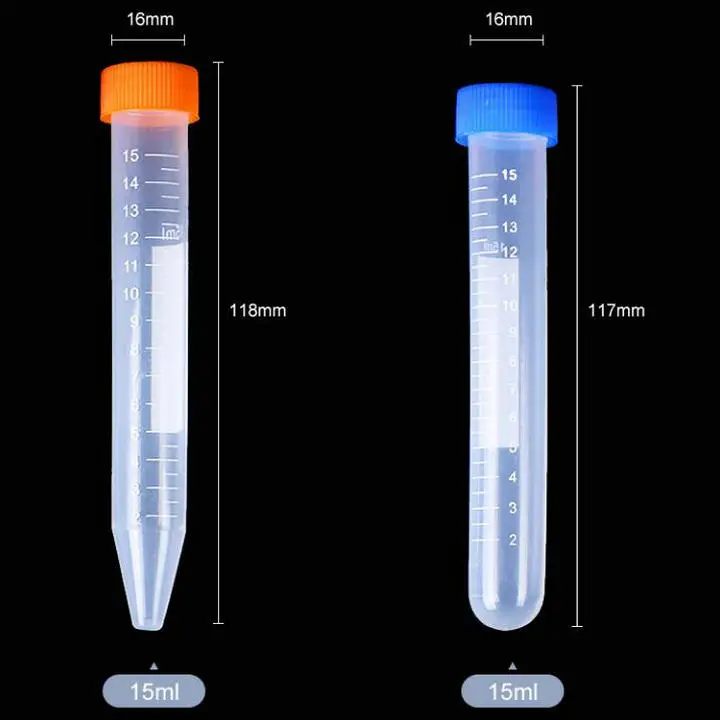 Forma de Tubo de Centrífuga com Graduação Tubo de Centrífuga com Tampa de Rosca de Plástico Lote Afiada V-em Inferior Fundo Cônico 50 Pçs - 15ml 6 Fundo Cônico Tubo de Centrífuga com Tampa de Rosca de Plástico