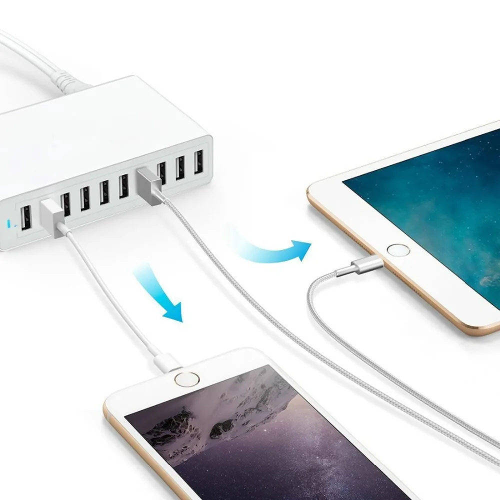 Dyalis EU/US/UK/AU 10 Порты и разъёмы USB Зарядное устройство 5 В 10A 50 Вт Wall быстрая зарядка