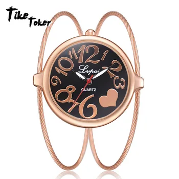 

TIke Toker,Fashion Women Bracelet Watch Luxury Top Brand Stainless Steel Gold Silver Ladies Wristwatch Female Clock Quartz Watch