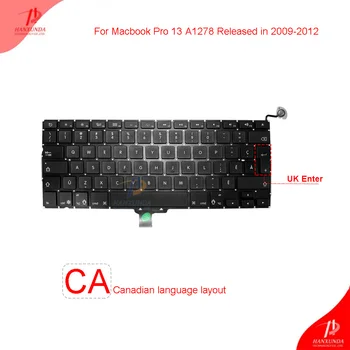 

Original new replacement Laptop Built-in Keyboard for Macbook pro 13 A1278 Mid2009-Mid2012 keyboard CA Canadian