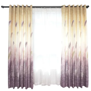 

European and American styleLeaves Sheer Curtain Tulle Window Treatment Voile Drape Valance 1 Panel Fabric Single piece