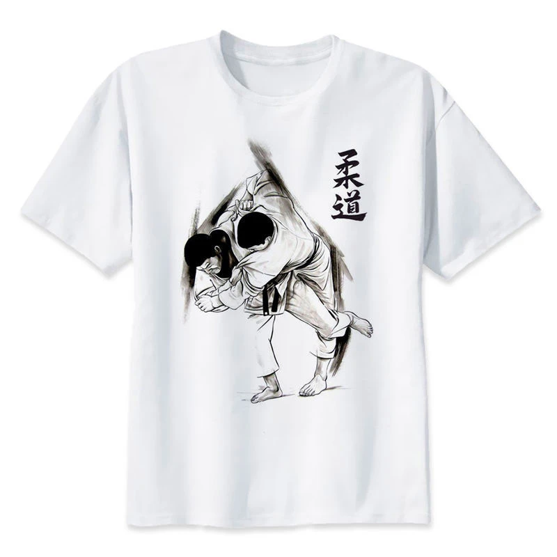 柔道tシャツ男性夏のtシャツ男の子プリントtシャツアニメtシャツブランド服白い色トップスtシャツm8124 Tees Brands Anime T Shirtmen Summer Aliexpress