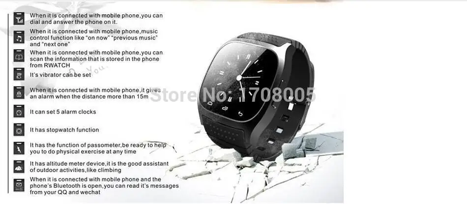 696 SmartWatch Bluetooth Smart Watch M26 со светодио дный дисплеем/циферблатом/будильником/шагомером для Android IOS htc мобильный телефон