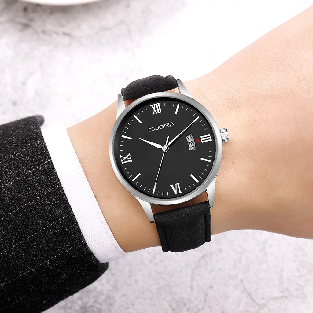 

Minimalist Fashion New 2019 Men's Date Geneva Leather Analog Quartz Wrist Simple Design Minimalism Watch Clock Saat Xfcs Gift #