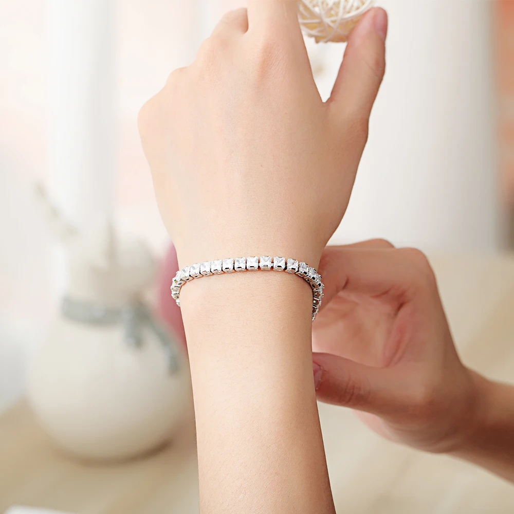 Fate Love Top Grade Women's AAA CZ White Crystal Bracelet Luxury Romantic Fine Flash Jewelry For Women Lady Fashion Gift FL986