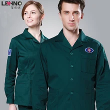 Бренд LEHNO больница мужские костюмы врача не выцветает Рабочий костюм медсестры костюм топ+ брюки набор хлопок темно-зеленые костюмы для экстренных ситуаций
