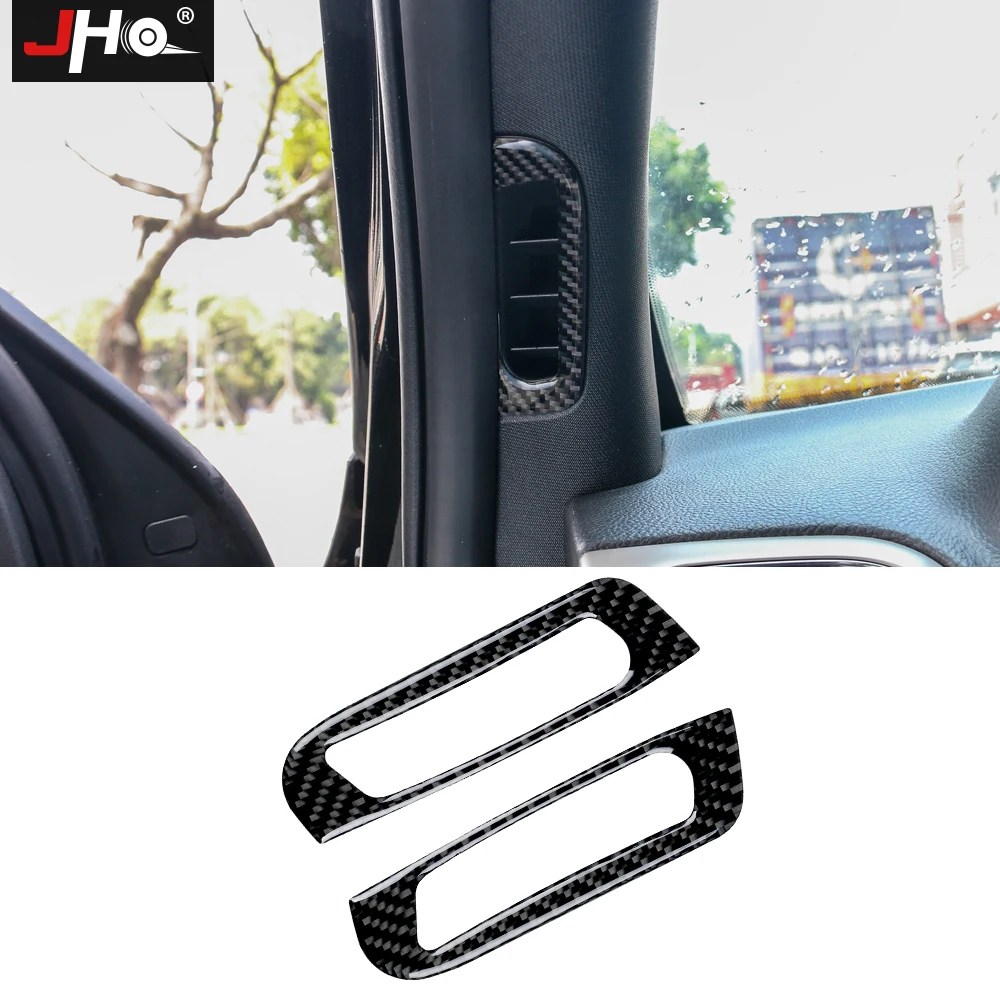 

JHO Carbon Fiber A Pillar Post Air Vent Outlet Cover Trim For Jeep Grand Cherokee 2014 2015 2016 2017 18 Car Styling Accessories